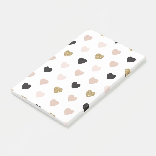 Herz-Muster 31 Post-it Klebezettel (angewinkelt)