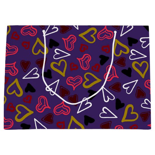 Herz-Muster 32 Große Geschenktüte (Vorderseite)