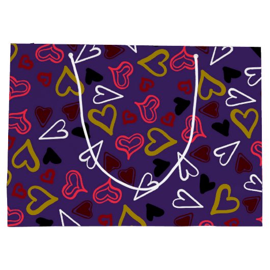 Herz-Muster 32 Große Geschenktüte (Rückseite)