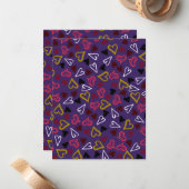 Herz-Muster 32 Mitteilungskarte (Vorderseite/Rückseite Beispiel)