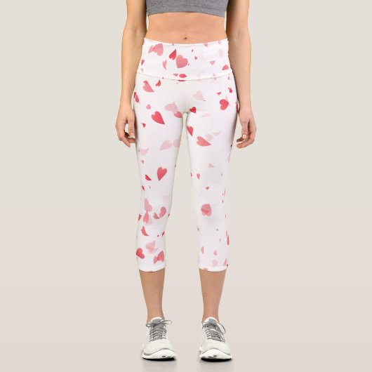 Herz-Muster 33 Capri Leggings (Vorderseite)