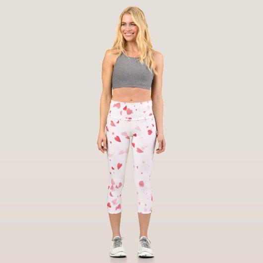 Herz-Muster 33 Capri Leggings (Vorderseite)