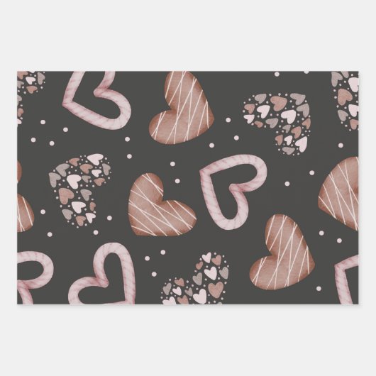 Herz-Muster 35 Geschenkpapier Set (Vorderseite)