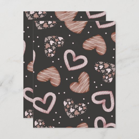 Herz-Muster 35 Mitteilungskarte (Vorne/Hinten)