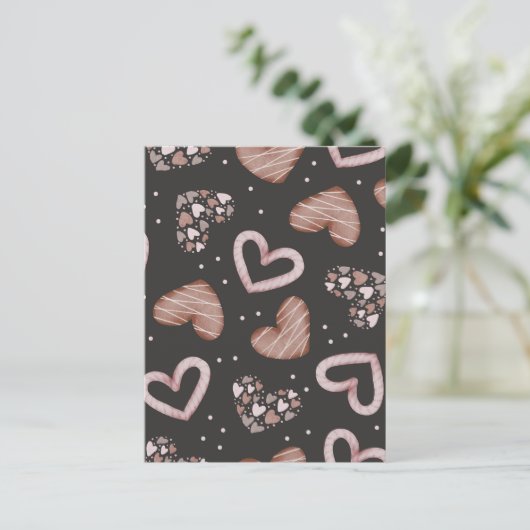 Herz-Muster 35 Postkarte (Stehend Vorderseite)