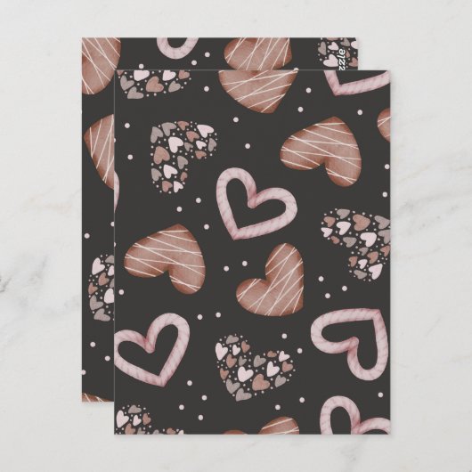 Herz-Muster 35 Postkarte (Vorne/Hinten)