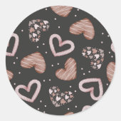 Herz-Muster 35 Runder Aufkleber (Vorderseite)