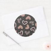 Herz-Muster 35 Runder Aufkleber (Umschlag)