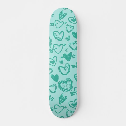Herz-Muster 60 Skateboard (Vorne)