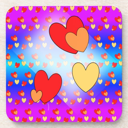 Herz-Muster-Cartoon-Feier Untersetzer (Vorderseite)
