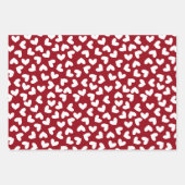 Herz-Muster der roten und weißen Liebe Liebe Herz Geschenkpapier Set (Vorderseite 2)