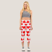 Herz Muster High Waisted Capris (Vorderseite)