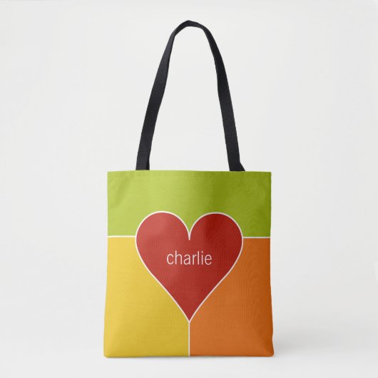 Herz Muster individuelle Name Totbeutel Tasche (Vorderseite)