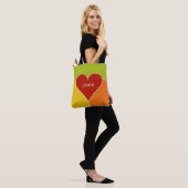 Herz Muster individuelle Name Totbeutel Tasche (Am Model)