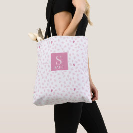 Herz-Muster-Monogramm in Rosa Tasche