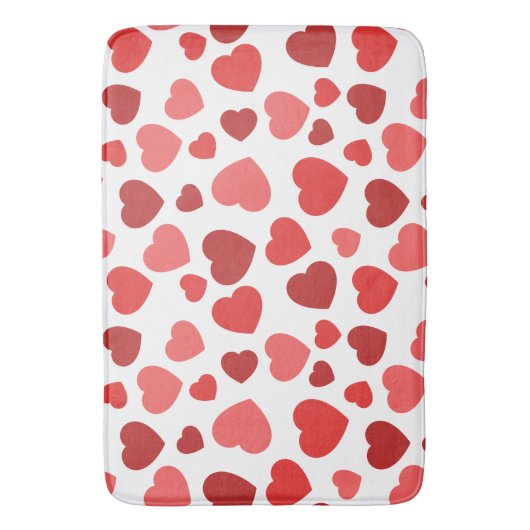 Herz-Muster, rote Herzen, Herz-Muster Badematte (Vorderseite Vertikal)