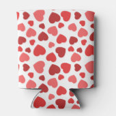 Herz-Muster, rote Herzen, Herz-Muster Dosenkühler (Rückseite)