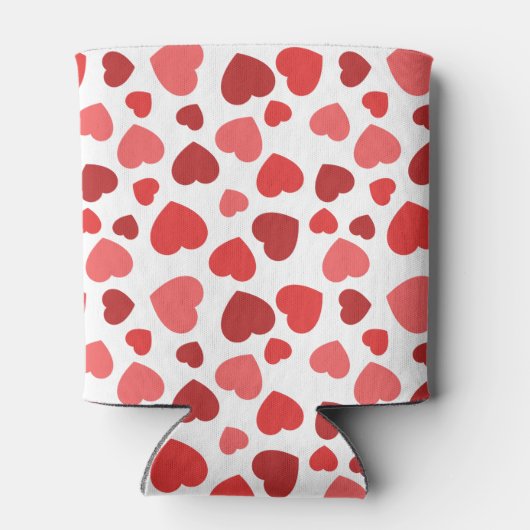 Herz-Muster, rote Herzen, Herz-Muster Dosenkühler (Rückseite)