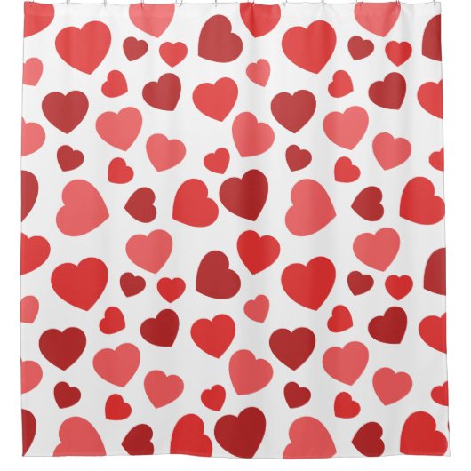 Herz-Muster, rote Herzen, Herz-Muster Duschvorhang (Vorderseite)