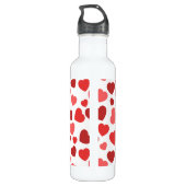 Herz-Muster, rote Herzen, Herz-Muster Edelstahlflasche (Rückseite)