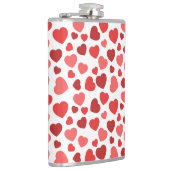 Herz-Muster, rote Herzen, Herz-Muster Flachmann (Rechts)