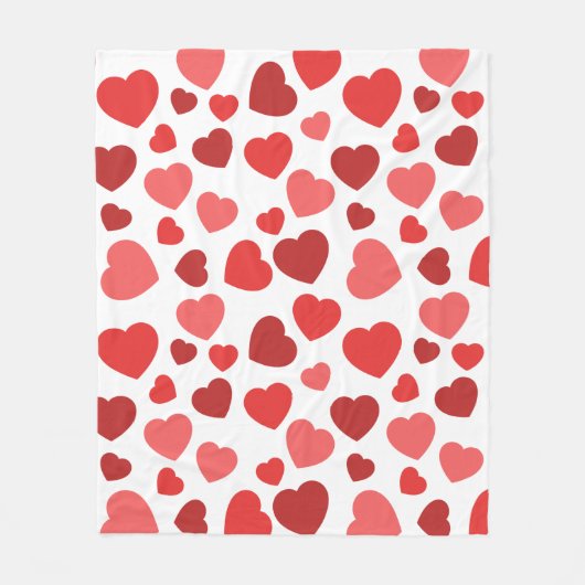 Herz-Muster, rote Herzen, Herz-Muster Fleecedecke (Vorderseite)