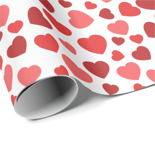 Herz-Muster, rote Herzen, Herz-Muster Geschenkpapier (Rolleneckpunkt)