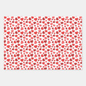 Herz-Muster, rote Herzen, Herz-Muster Geschenkpapier Set (Vorderseite)