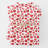 Herz-Muster, rote Herzen, Herz-Muster Geschenkpapier Set (Beispiel)