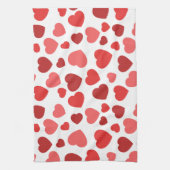Herz-Muster, rote Herzen, Herz-Muster Geschirrtuch (Vertikal)