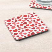 Herz-Muster, rote Herzen, Herz-Muster Getränkeuntersetzer (Linke Seite)