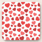 Herz-Muster, rote Herzen, Herz-Muster Getränkeuntersetzer (Vorderseite)