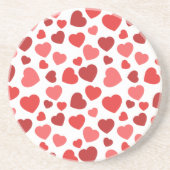 Herz-Muster, rote Herzen, Herz-Muster Getränkeuntersetzer (Vorne)