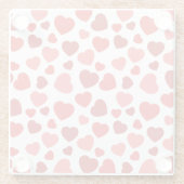 Herz-Muster, rote Herzen, Herz-Muster Glasuntersetzer (Rückseite)