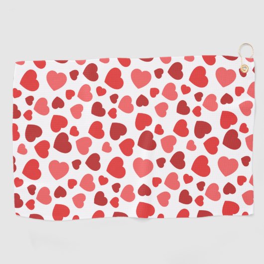 Herz-Muster, rote Herzen, Herz-Muster Golfhandtuch (Horizontal)