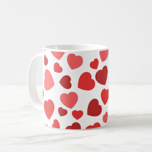 Herz-Muster, rote Herzen, Herz-Muster Kaffeetasse