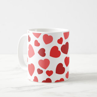 Herz-Muster, rote Herzen, Herz-Muster Kaffeetasse