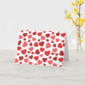 Herz-Muster, rote Herzen, Herz-Muster Karte (Gelbe Blume)