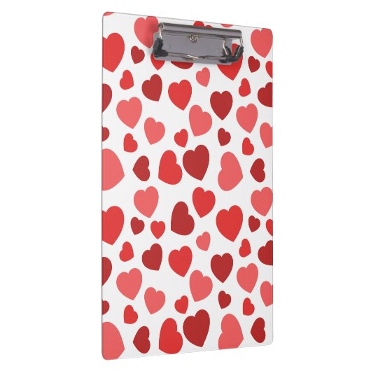 Herz-Muster, rote Herzen, Herz-Muster Klemmbrett (Rechts)