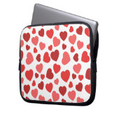 Herz-Muster, rote Herzen, Herz-Muster Laptopschutzhülle (Vorderseite Links)