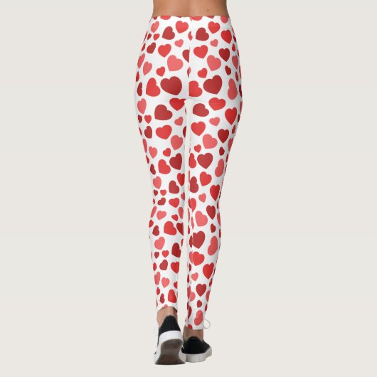 Herz-Muster, rote Herzen, Herz-Muster Leggings (Rückseite)