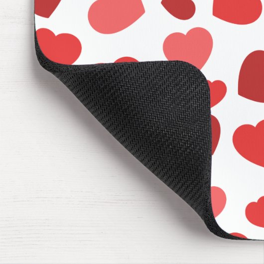 Herz-Muster, rote Herzen, Herz-Muster Mousepad (Ecke)