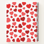 Herz-Muster, rote Herzen, Herz-Muster Notizblock (Rückseite)