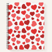 Herz-Muster, rote Herzen, Herz-Muster Notizblock (Vorderseite)