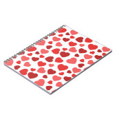 Herz-Muster, rote Herzen, Herz-Muster Notizblock (Linke Seite)