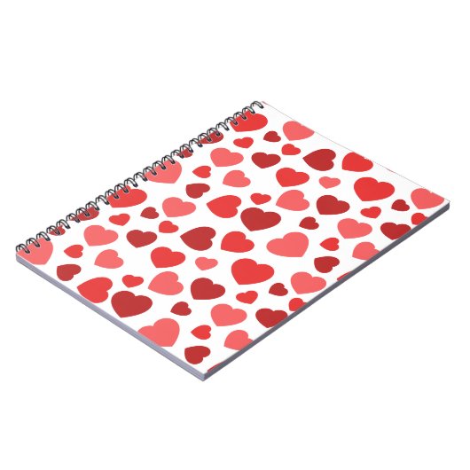 Herz-Muster, rote Herzen, Herz-Muster Notizblock (Linke Seite)