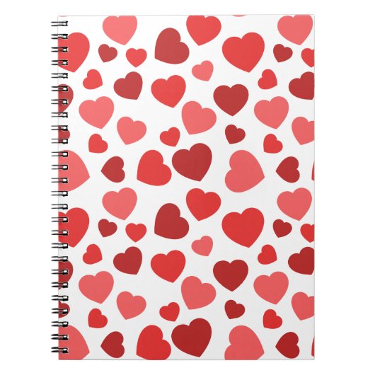 Herz-Muster, rote Herzen, Herz-Muster Notizblock (Vorderseite)