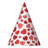 Herz-Muster, rote Herzen, Herz-Muster Partyhütchen (Links)