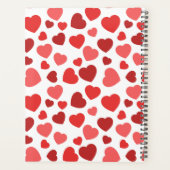 Herz-Muster, rote Herzen, Herz-Muster Planer (Rückseite)