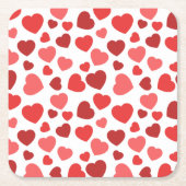 Herz-Muster, rote Herzen, Herz-Muster Rechteckiger Pappuntersetzer (Vorderseite)